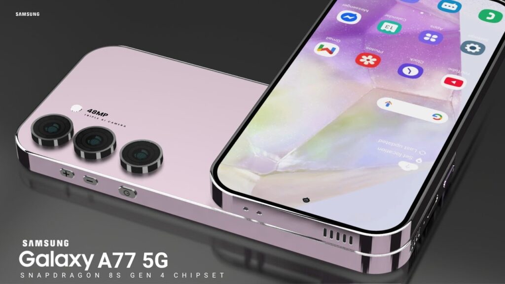 Samsung Galaxy A77: Snapdragon 8s Gen 4, batería 5900mAh, cámara 48MP y velocidad 5G